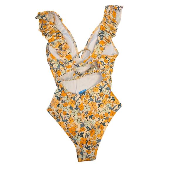 Cupshe one piece ruffle v neck floral swimsuit - Picture 5 of 7